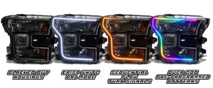 Ford F-150 Headlight Assemblies - ORACLE Lighting - Dynamic RGB+A, Black Edition - Black - `15-`17